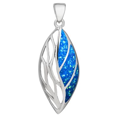 Pendentif marquise en opale bleue