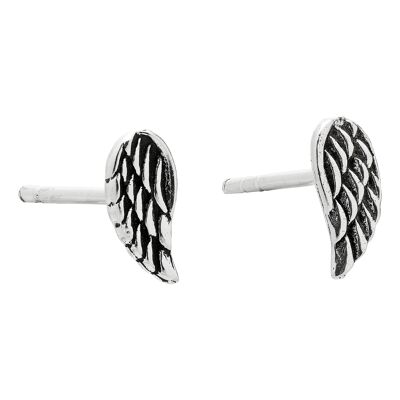 Beautiful Silver Angel Wing Studs