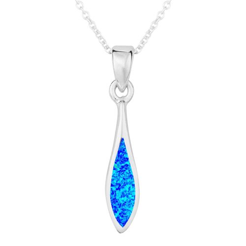 Blue Opal Droplet Necklace