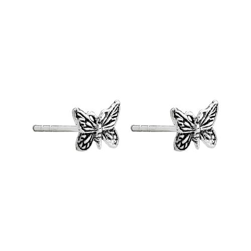 Pretty Silver Butterfly Studs