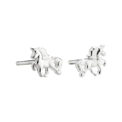 Beautiful Silver Unicorn Studs