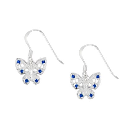 Hermosos aretes de mariposa con zafiros