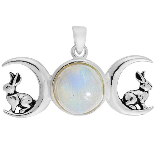 Triple Moon Hare Pendant