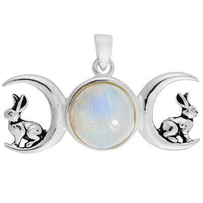 Pendentif Lièvre Triple Lune