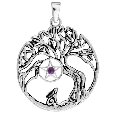 Amethyst Hare Pentagram Pendant