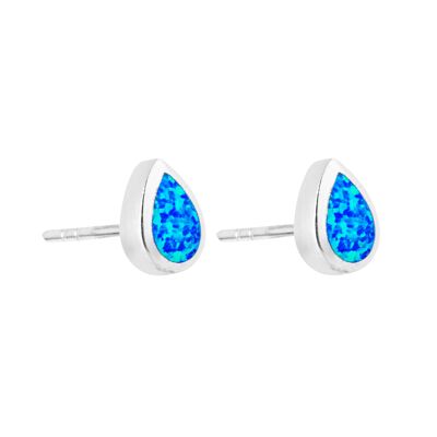 Blauer Opal Tropfen Ohrstecker