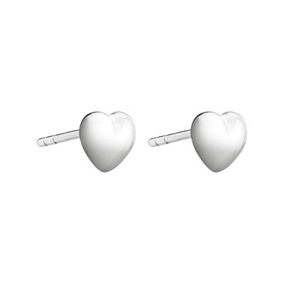 Boucles d'oreilles en forme de cœur argenté