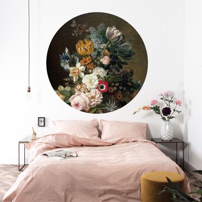 Behangcirkel Golden Age Flowers ø 142.5 cm (3 sheets)