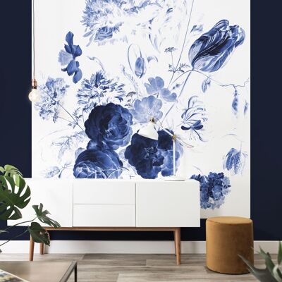 Behangpaneel XL Royal Blue Flowers, 190 x 220 cm 190 x 220 cm (4 sheets)