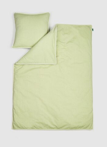 Housse de couette et oreiller vert pomme - Petit 2