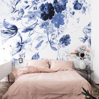 Fotobehang bloemen Royal Blue Flowers 194.8 x 280 cm (4 sheets)