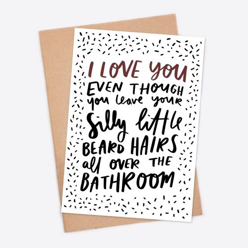 Funny Valentine's Day Card For Him | Beard Card For Boyfriend For Husband For Fiance | Love Card
