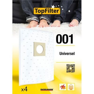 Lot de 4 sacs aspirateur universels TopFilter Premium