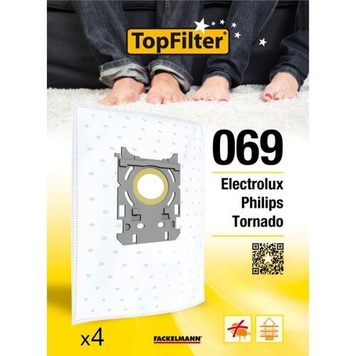 Lot de 4 sacs aspirateur Electrolux Philips et Tornado TopFilter Premium