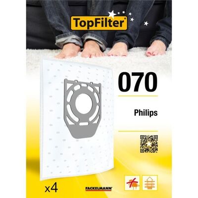 Set of 4 Philips TopFilter Premium vacuum bags