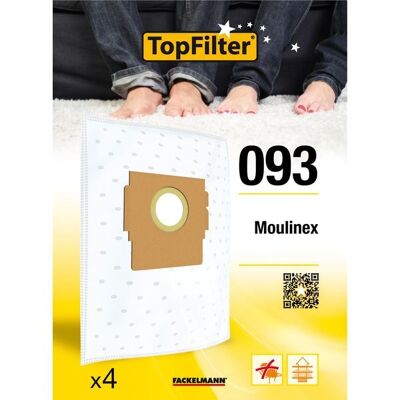 Lot de 4 sacs aspirateur pour Moulinex TopFilter Premium