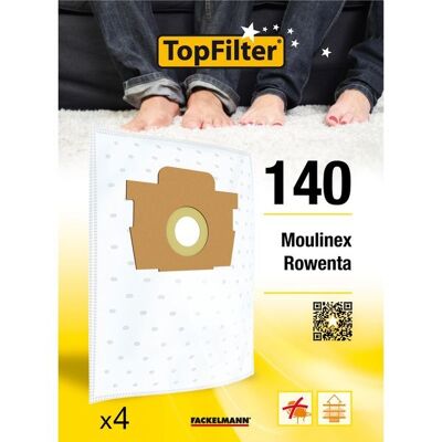 Set of 4 vacuum cleaner bags for Rowenta Silence Force or Moulinex TopFilter Premium