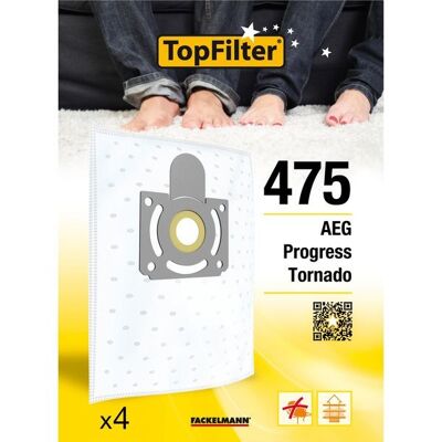 Juego de 4 bolsas de aspiradora Tornado y AEG TopFilter Premium