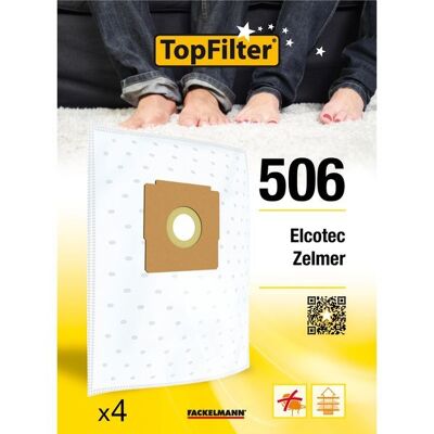 Juego de 4 bolsas de polvo para Zelmer y Elcotec TopFilter Premium