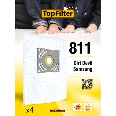 Set mit 4 Samsung und Dirt Devil TopFilter Premium Staubsaugerbeuteln