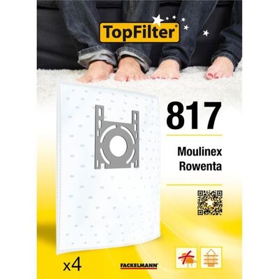 Set di 4 sacchetti per aspirapolvere Rowenta e Moulinex TopFilter Premium