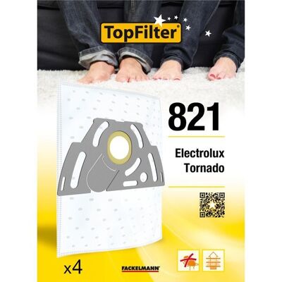 Set di 4 sacchetti per aspirapolvere per Tornado ed Electrolux TopFilter Premium