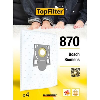 Set of 4 vacuum cleaner bags for Bosch and Siemens TopFilter Premium