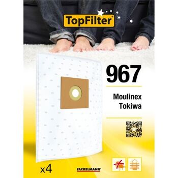 Lot de 4 sacs aspirateur pour Moulinex TopFilter Premium II
