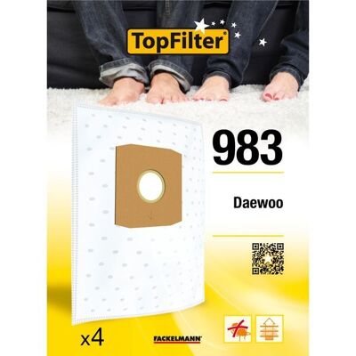 Set of 4 vacuum cleaner bags for Daewoo TopFilter Premium