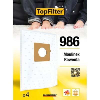 Set of 4 vacuum cleaner bags for Rowenta and Moulinex TopFilter Premium