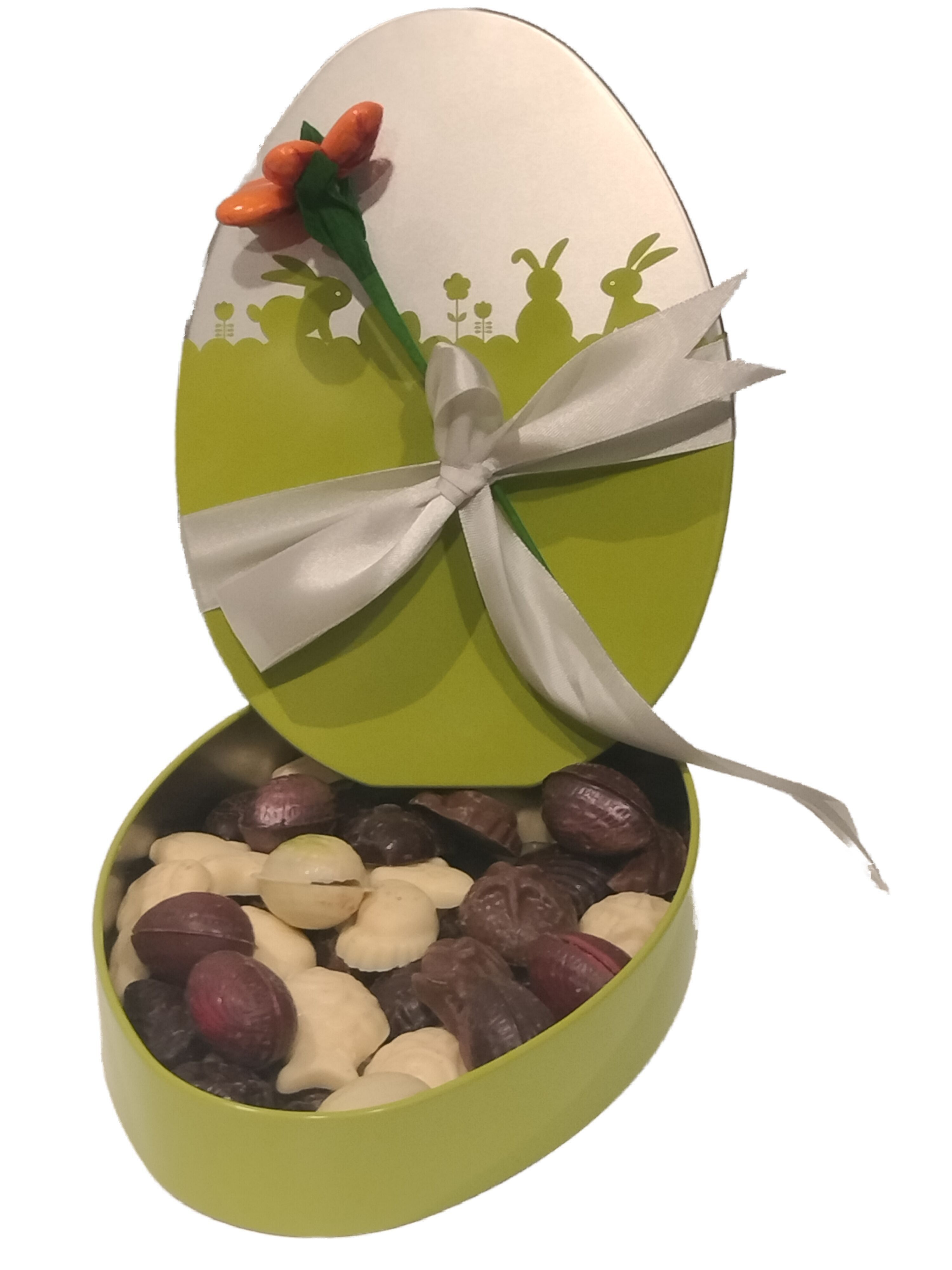 Ostern Schokolade Spiegelei Box und Dragee-Blume