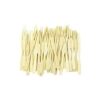 Set of 50 fork-shaped aperitif picks Fackelmann Wood Edition