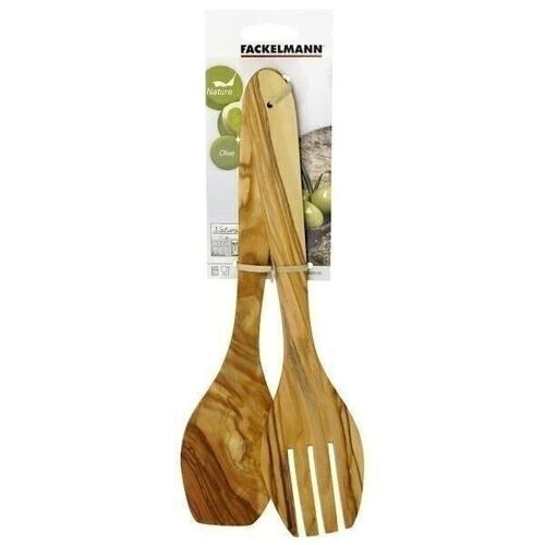 Couverts à salade Fackelmann Édition Bois d'olivier