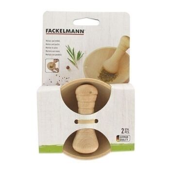 Mortier et pilon de cuisine en bois Fackelmann Wood Edition 4