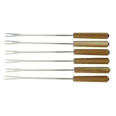 Set of 6 Savoyard wooden fondue forks FSC Fackelmann Eco Friendly