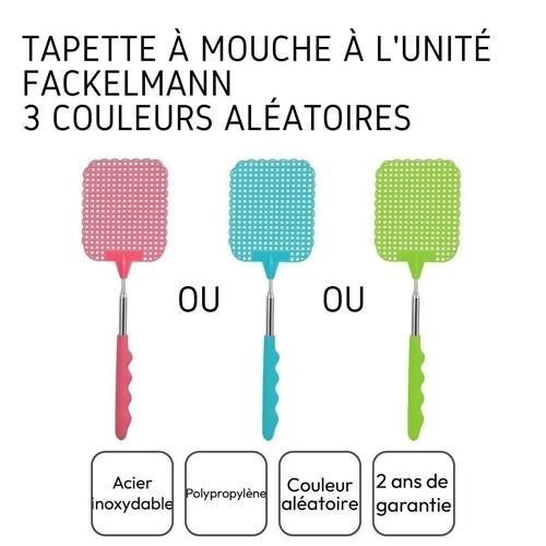 Tapette à mouche avec manche télescopique Fackelmann Tecno - Coloris aléatoire