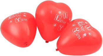 Lot de 5 ballons de baudruche cœur rouge avec inscription Fackelmann Eco Friendly 5