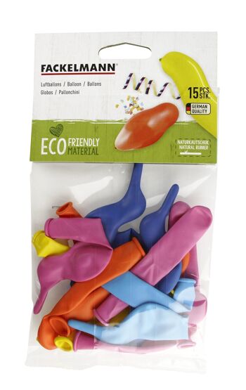 Lot de 15 ballons de baudruche colorés de formes aléatoires Fackelmann Eco Friendly 6