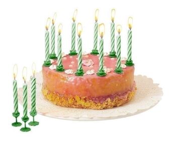 Lot de 20 bougies d'anniversaire avec 12 bobèches rose et bleu Fackelmann 4