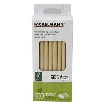 Boite de 50 pailles en papier rigide brun Fackelmann Eco Friendly 5