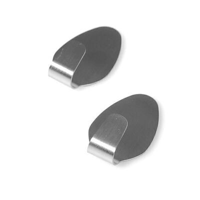 Set of 2 Fackelmann Tecno stainless steel adhesive wall hooks