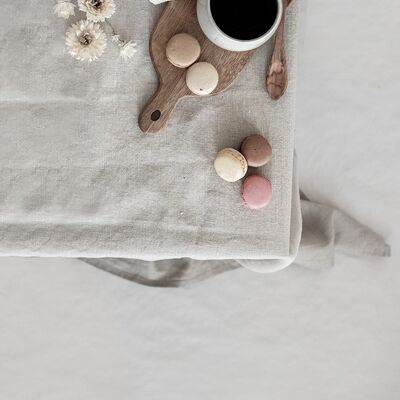 CARLA linen table cloth, 160 x 160 cm, natural linen