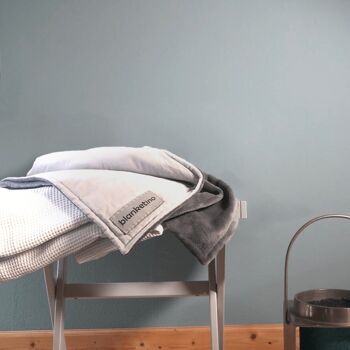 Couverture confortable «Original» - gris acier / gris clair & blanc - 145 x 210 cm 2