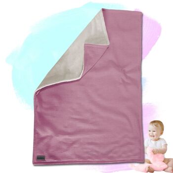 Couverture bébé «Perfect» - rose poussiéreux / blanc sable - 70 x 100 cm 3
