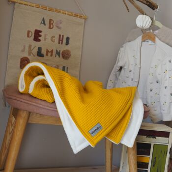 Couverture bébé «Perfect» - jaune / blanc sable - 70 x 100 cm 6