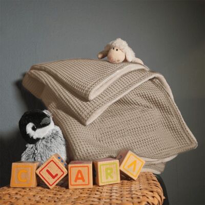 Baby blanket “Perfect” - Latte Macchiato / Sand White - 70 x 100 cm