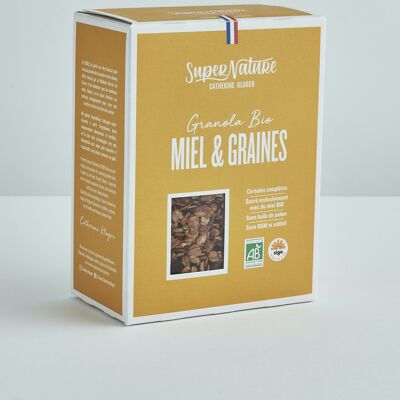 Pack Granola sucrés de 10 boites de Miel, 10 boites de chocolat et 10 boites de noisettes
