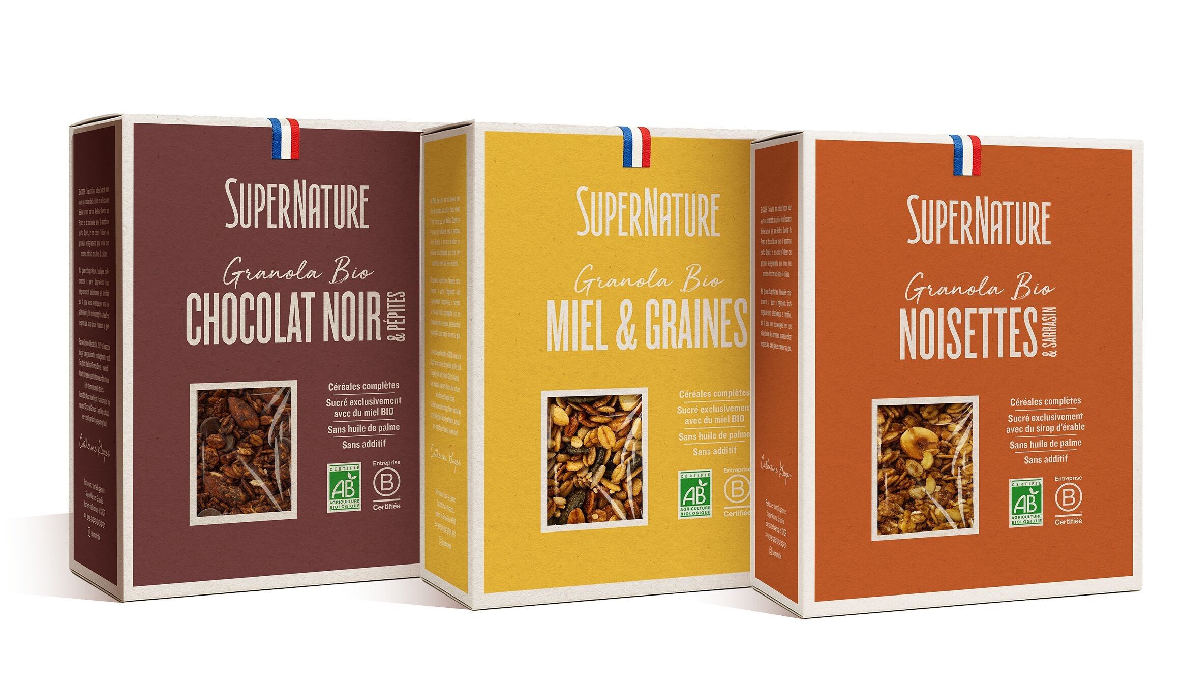 Pack Granola - 10 cajas de Miel, 10 cajas de Chocolate Negro y 10 cajas de Avellanas