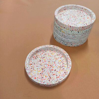 Petit plateau rond Terrazzo— Tangerine