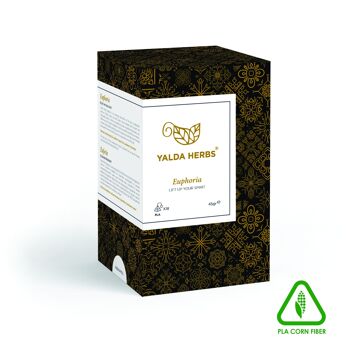 Herbes Yalda-Euphoria- Thé noir et safran- 18 sachets de thé PLA Pyramid 1